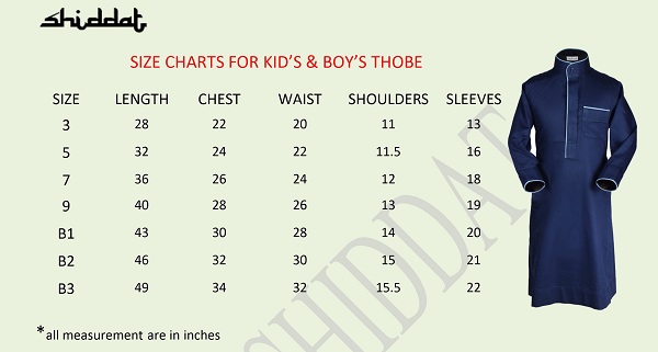 Kids Thobe size